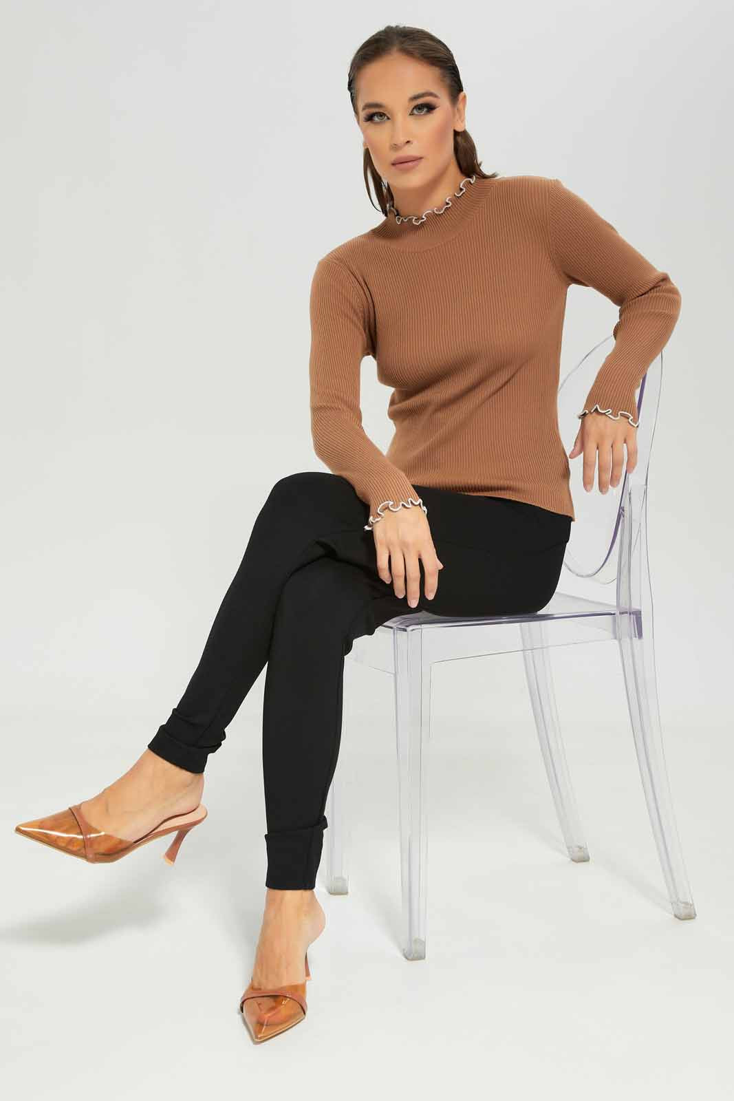 Redtag-Women-Sand-Top-Category:Pullovers,-Colour:Sand,-Deals:New-In,-Dept:Ladieswear,-Filter:Women's-Clothing,-LDC,-LDC-Pullovers,-New-In-LDC-APL,-Non-Sale,-S23A,-Section:Women-Women's-