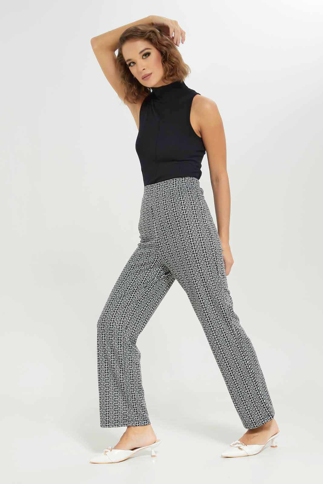 Redtag-Women-Black-Printed-Pant-Category:Trousers,-Colour:Black,-Deals:New-In,-Dept:Ladieswear,-Filter:Women's-Clothing,-LDC,-LDC-Trousers,-New-In-LDC-APL,-Non-Sale,-S23A,-Section:Women-Women's-