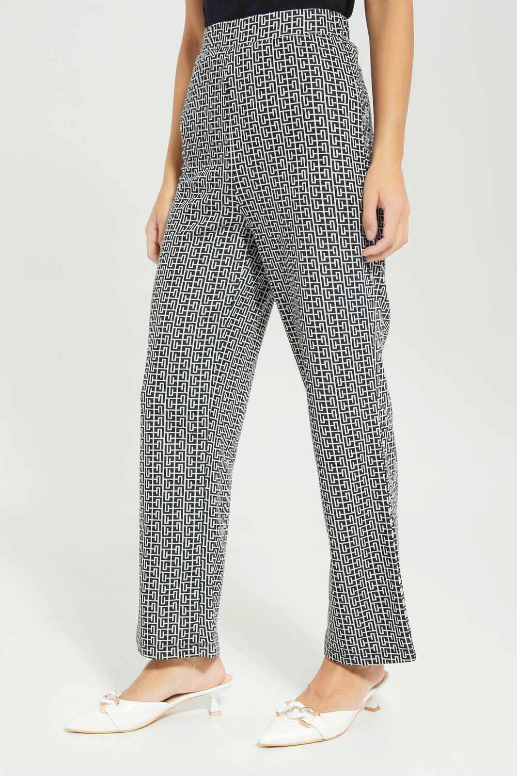 Redtag-Women-Black-Printed-Pant-Category:Trousers,-Colour:Black,-Deals:New-In,-Dept:Ladieswear,-Filter:Women's-Clothing,-LDC,-LDC-Trousers,-New-In-LDC-APL,-Non-Sale,-S23A,-Section:Women-Women's-