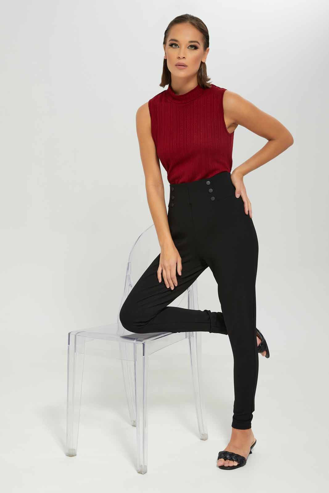 Redtag-Women-Burgundy-Sleeveless-Top-Category:Tops,-Colour:Burgundy,-Deals:New-In,-Dept:Ladieswear,-Filter:Women's-Clothing,-LDC,-LDC-Tops,-New-In-LDC-APL,-Non-Sale,-S23A,-Section:Women-Women's-