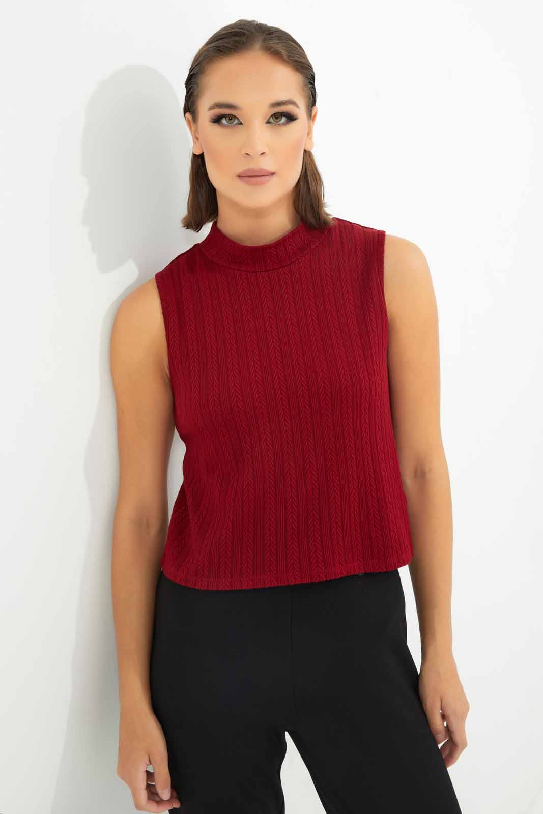 Redtag-Women-Burgundy-Sleeveless-Top-Category:Tops,-Colour:Burgundy,-Deals:New-In,-Dept:Ladieswear,-Filter:Women's-Clothing,-LDC,-LDC-Tops,-New-In-LDC-APL,-Non-Sale,-S23A,-Section:Women-Women's-