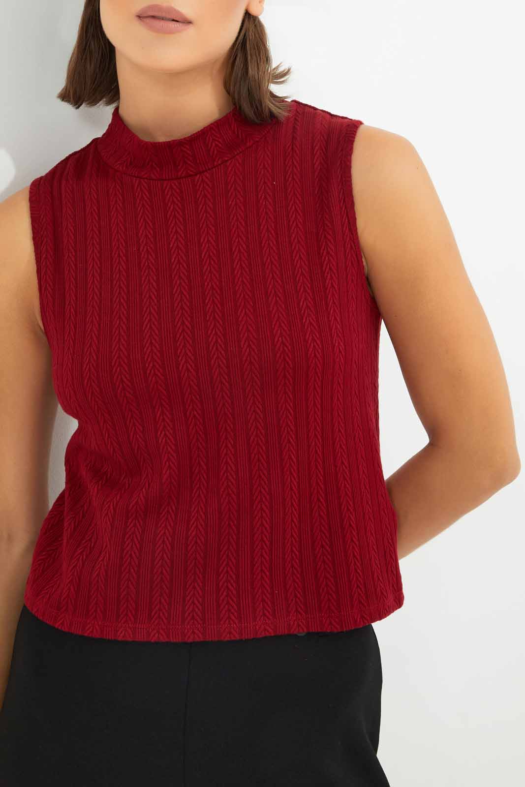 Redtag-Women-Burgundy-Sleeveless-Top-Category:Tops,-Colour:Burgundy,-Deals:New-In,-Dept:Ladieswear,-Filter:Women's-Clothing,-LDC,-LDC-Tops,-New-In-LDC-APL,-Non-Sale,-S23A,-Section:Women-Women's-
