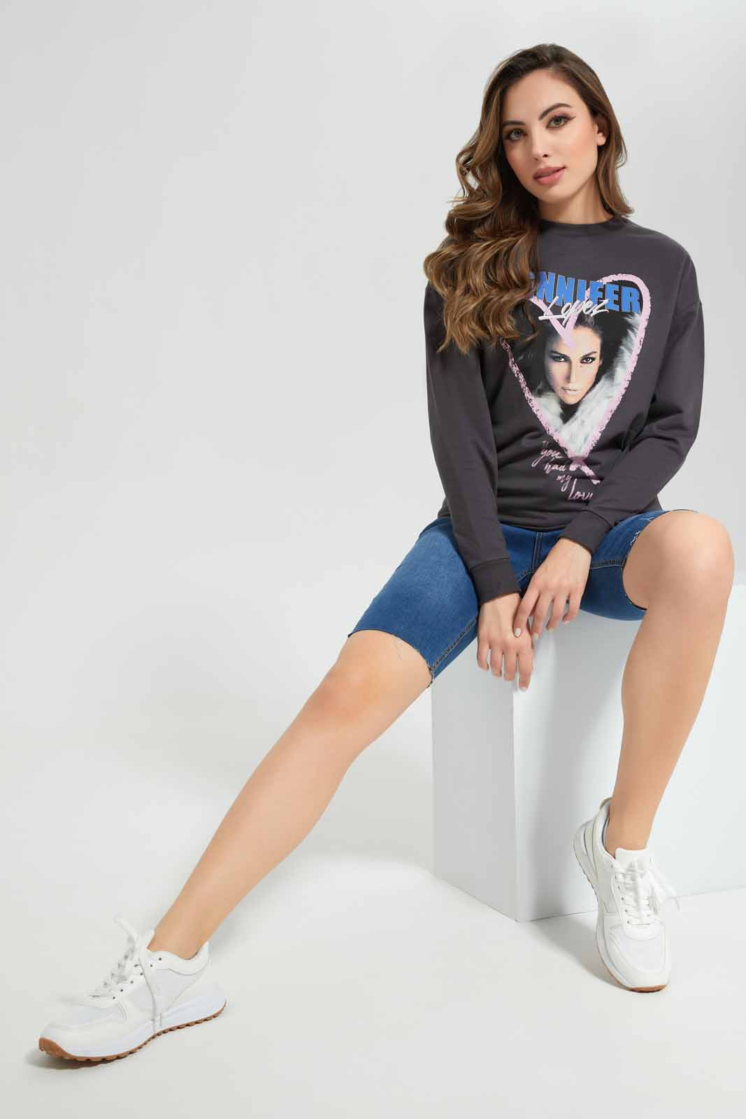 Redtag-Women-Grey-Acid-Wash-Anitta-Placement-Print-Long-Sleeve-Sweatshirt-Category:Sweatshirts,-Colour:Grey,-Deals:New-In,-FF,-Filter:Women's-Clothing,-New-In-Women-APL,-Non-Sale,-Section:Women,-W22B,-Women-Sweatshirts-Women's-