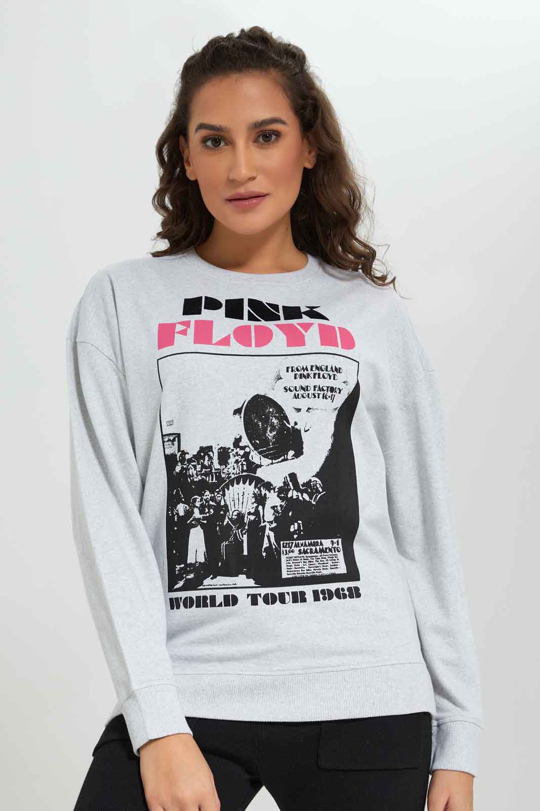 Redtag-Women-Grey-Pink-Floyd-Placement-Print-Long-Sleeve-Sweatshirt-Category:Sweatshirts,-Colour:Grey,-Deals:New-In,-FF,-Filter:Women's-Clothing,-New-In-Women-APL,-Non-Sale,-Section:Women,-W22B,-Women-Sweatshirts-Women's-