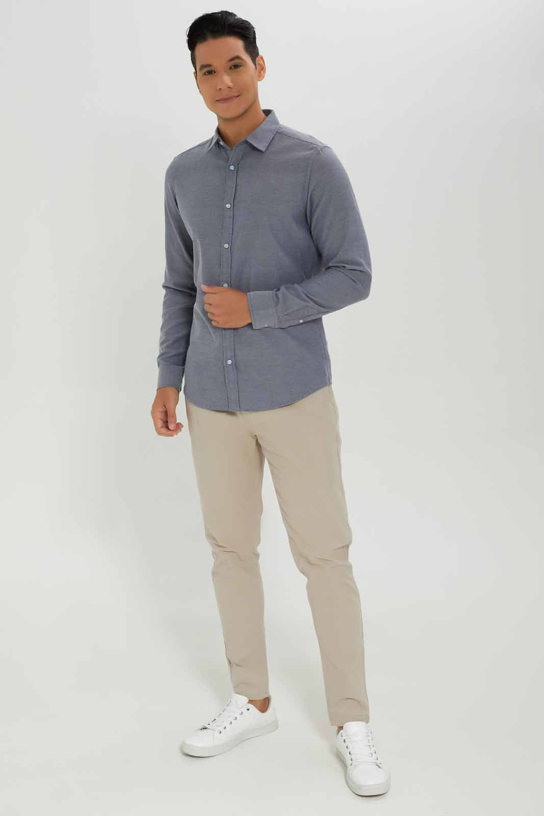Redtag-Men-Dark-Grey-L/S-Oxford-Shirt-Category:Shirts,-Colour:Charcoal,-Deals:New-In,-Dept:Menswear,-Filter:Men's-Clothing,-Men-Shirts,-New-In-Men-APL,-Non-Sale,-S23A,-Section:Men,-TBL-Men's-