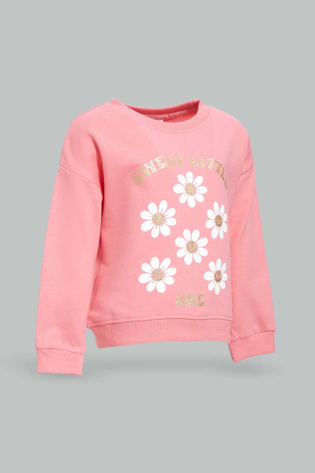 Redtag-Girls-Pink-Placement-Print-Sweat-Top-Category:Sweatshirts,-Colour:Apricot,-Deals:New-In,-Dept:Girls,-Filter:Infant-Girls-(3-to-24-Mths),-ING-Sweatshirts,-New-In-ING-APL,-Non-Sale,-S23A,-Section:Girls-(0-to-14Yrs),-TBL-Infant-Girls-3 to 24 Months