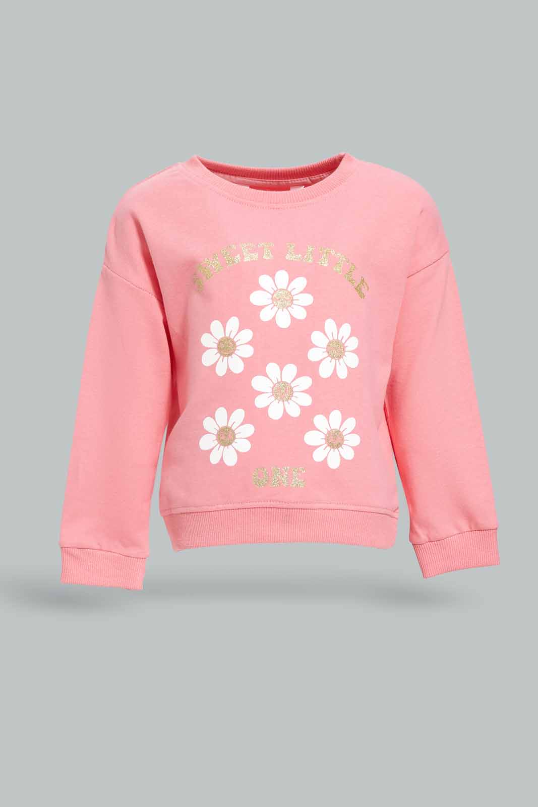 Redtag-Girls-Pink-Placement-Print-Sweat-Top-Category:Sweatshirts,-Colour:Apricot,-Deals:New-In,-Dept:Girls,-Filter:Infant-Girls-(3-to-24-Mths),-ING-Sweatshirts,-New-In-ING-APL,-Non-Sale,-S23A,-Section:Girls-(0-to-14Yrs),-TBL-Infant-Girls-3 to 24 Months
