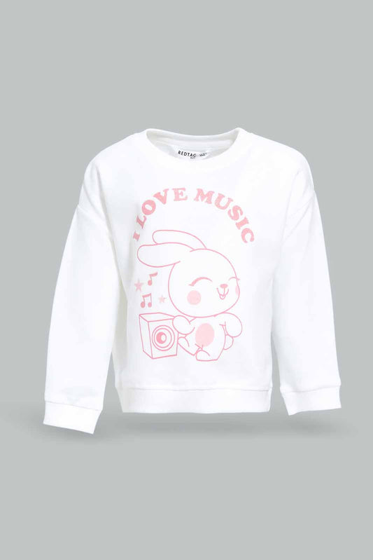 Redtag-Girls-White-Placement-Print-Sweat-Top-Category:Sweatshirts,-Colour:White,-Deals:New-In,-Dept:Girls,-Filter:Infant-Girls-(3-to-24-Mths),-ING-Sweatshirts,-New-In-ING-APL,-Non-Sale,-S23A,-Section:Girls-(0-to-14Yrs),-TBL-Infant-Girls-3 to 24 Months