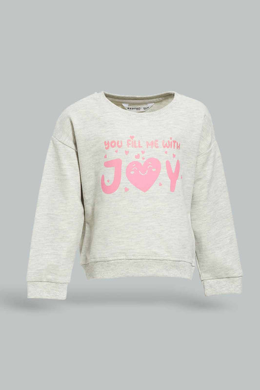 Redtag-Girls-Pale-Grey-Placement-Print-Sweat-Top-Category:Sweatshirts,-Colour:Grey,-Deals:New-In,-Dept:Girls,-Filter:Infant-Girls-(3-to-24-Mths),-ING-Sweatshirts,-New-In-ING-APL,-Non-Sale,-S23A,-Section:Girls-(0-to-14Yrs),-TBL-Infant-Girls-3 to 24 Months