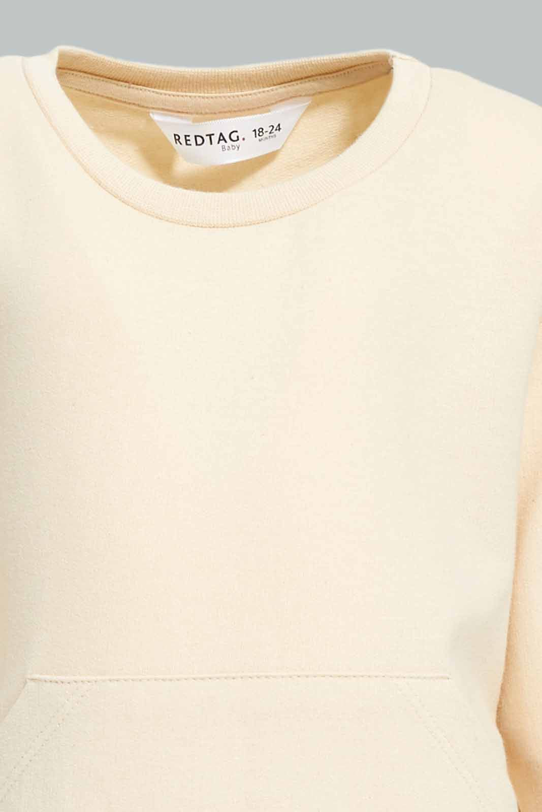 Redtag-Girls-Beige-Solid-Kangaroo-Pocket-Sweat-Top-Category:Sweatshirts,-Colour:Beige,-Deals:New-In,-Dept:Girls,-Filter:Infant-Girls-(3-to-24-Mths),-ING-Sweatshirts,-New-In-ING-APL,-Non-Sale,-S23A,-Section:Girls-(0-to-14Yrs),-TBL-Infant-Girls-3 to 24 Months