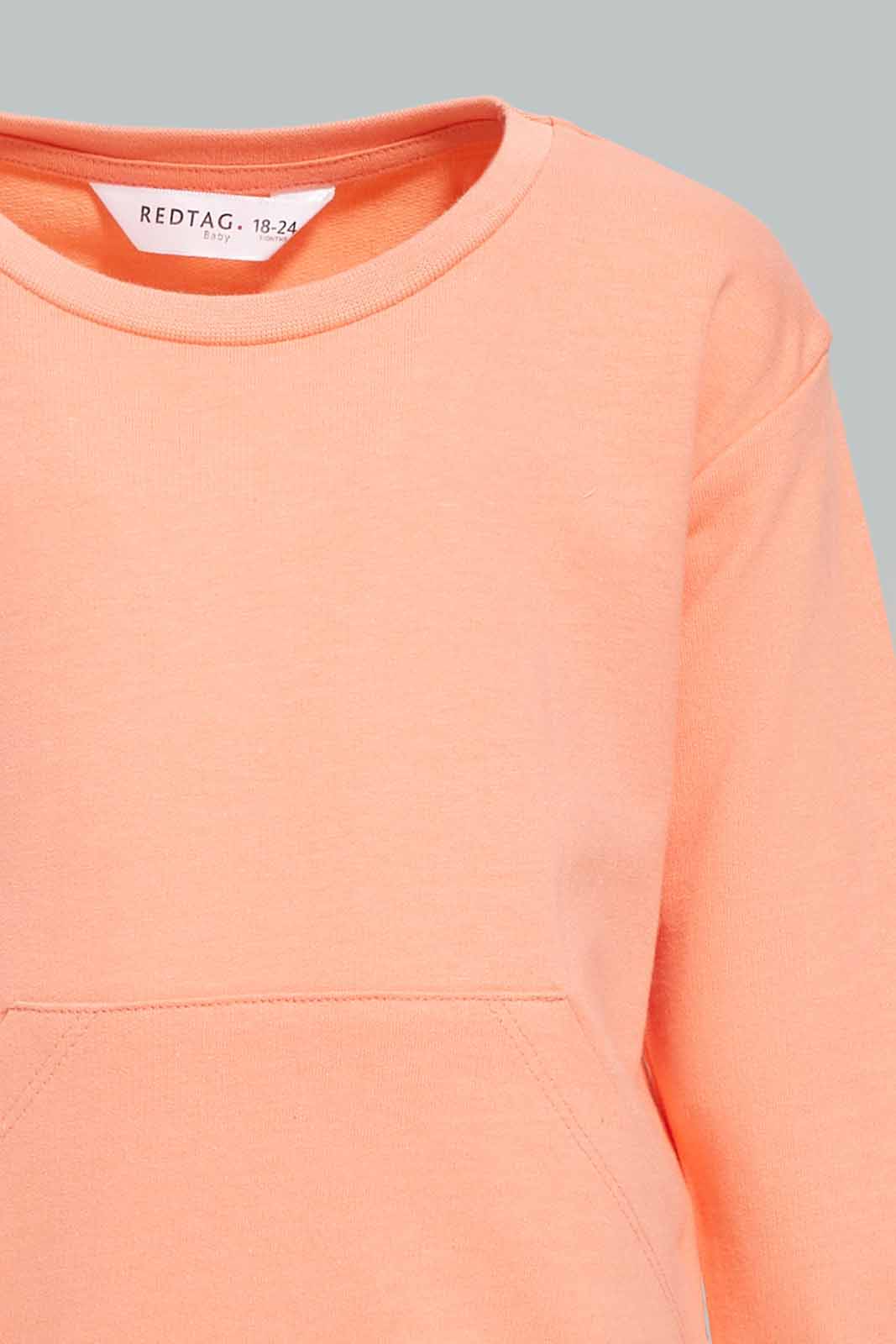 Redtag-Girls-Yellow-Solid-Kangaroo-Pocket-Sweat-Top-Category:Sweatshirts,-Colour:Yellow,-Deals:New-In,-Dept:Girls,-Filter:Infant-Girls-(3-to-24-Mths),-ING-Sweatshirts,-New-In-ING-APL,-Non-Sale,-S23A,-Section:Girls-(0-to-14Yrs),-TBL-Infant-Girls-3 to 24 Months