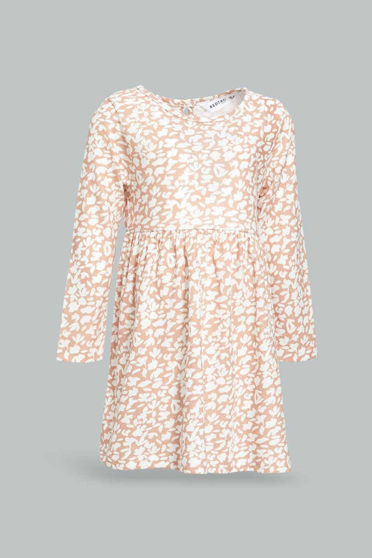 Redtag-Girls-Ivory-Aop-Knitted-Dress-Category:Dresses,-Colour:Ivory,-Deals:New-In,-Dept:Girls,-Filter:Infant-Girls-(3-to-24-Mths),-ING-Dresses,-New-In-ING-APL,-Non-Sale,-S23A,-Section:Girls-(0-to-14Yrs),-VLM-Infant-Girls-3 to 24 Months