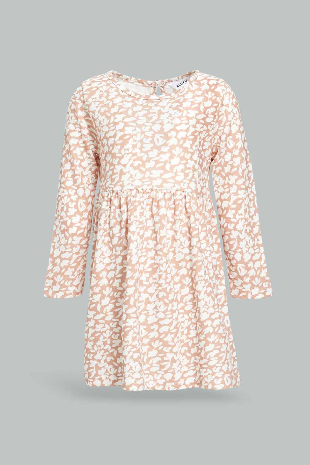 Redtag-Girls-Ivory-Aop-Knitted-Dress-Category:Dresses,-Colour:Ivory,-Deals:New-In,-Dept:Girls,-Filter:Infant-Girls-(3-to-24-Mths),-ING-Dresses,-New-In-ING-APL,-Non-Sale,-S23A,-Section:Girls-(0-to-14Yrs),-VLM-Infant-Girls-3 to 24 Months