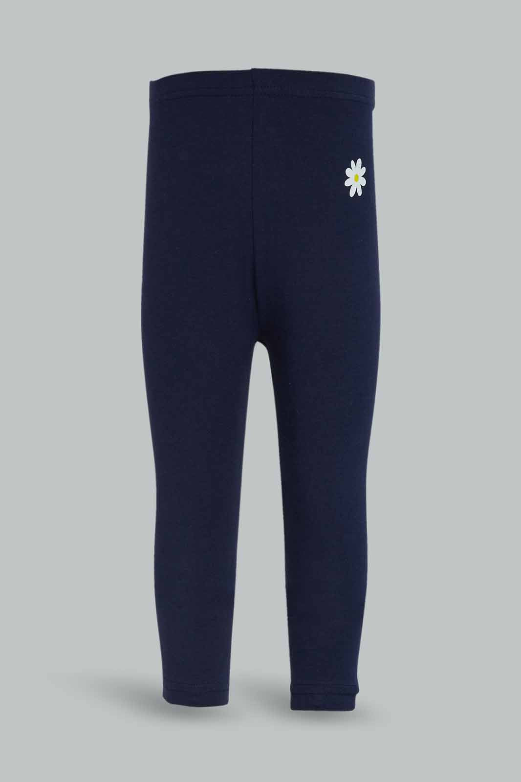 Redtag-Girls-Navy-Solid-Legging-Category:Leggings,-Colour:Navy,-Deals:New-In,-Dept:Girls,-Filter:Infant-Girls-(3-to-24-Mths),-ING-Leggings,-New-In-ING-APL,-Non-Sale,-S23A,-Section:Girls-(0-to-14Yrs),-TBL-Infant-Girls-3 to 24 Months