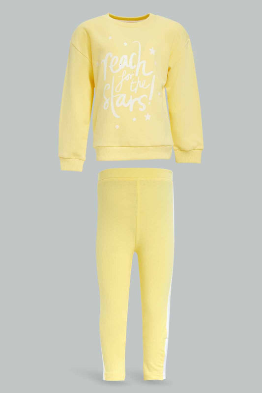 Redtag-Girls-Yellow-Placement-Print-Sweat-Top-With-Legging-Category:Jog-Sets,-Colour:Yellow,-Deals:New-In,-Dept:Girls,-Filter:Infant-Girls-(3-to-24-Mths),-ING-Jog-Sets,-New-In-ING-APL,-Non-Sale,-S23A,-Section:Girls-(0-to-14Yrs),-VLM-Infant-Girls-3 to 24 Months