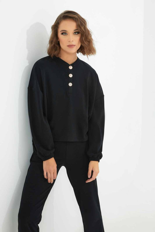 Redtag-Women-Black-Sweatshirt-Category:Sweatshirts,-Colour:Black,-Deals:New-In,-Dept:Ladieswear,-Filter:Women's-Clothing,-LDC,-LDC-Sweatshirts,-New-In-LDC-APL,-Non-Sale,-S23A,-Section:Women-Women's-