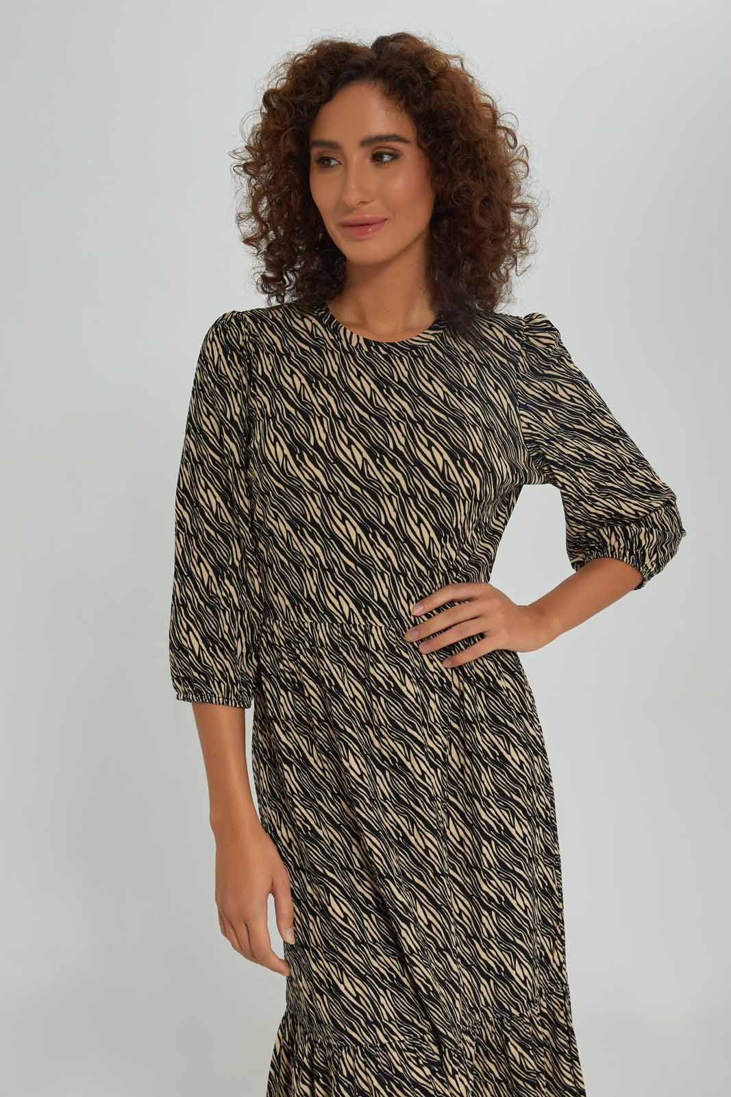 Redtag-Women-Print-Tiered-Midi-Dress-(blank),-Category:Dresses,-Colour:Assorted,-Deals:New-In,-Dept:Ladieswear,-Filter:Women's-Clothing,-New-In-Women-APL,-Non-Sale,-S23A,-Section:Women,-Women-Dresses-Women's-