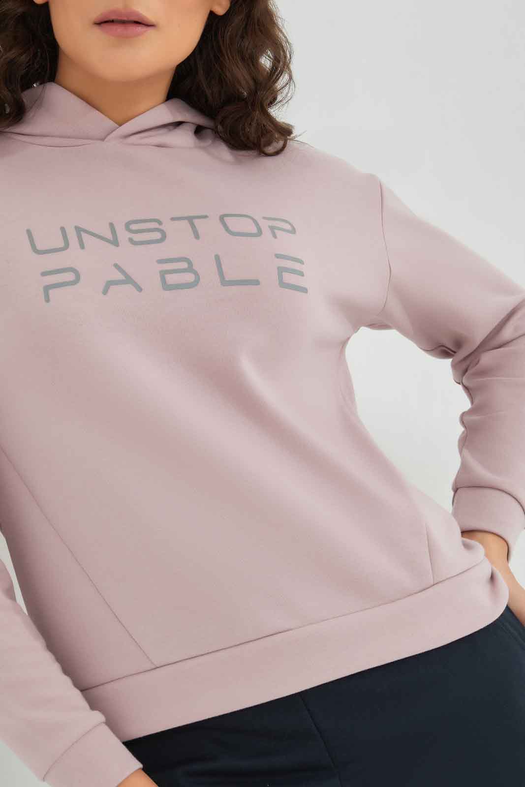 Redtag-Women-Pink-Hoodie-Sweatshiryt-With-Placement-Print-Category:Sweatshirts,-Colour:Apricot,-Deals:New-In,-Filter:Women's-Clothing,-New-In-Women-APL,-Non-Sale,-Section:Women,-W22B,-Women-Sweatshirts-Women's-