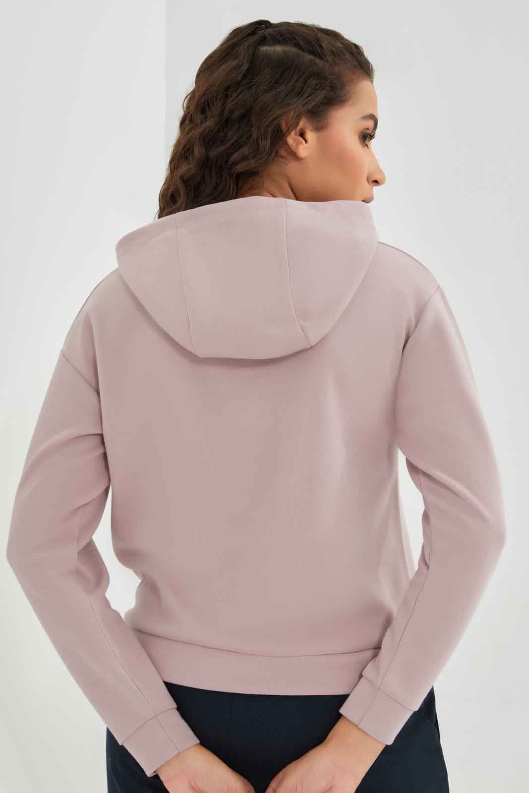 Redtag-Women-Pink-Hoodie-Sweatshiryt-With-Placement-Print-Category:Sweatshirts,-Colour:Apricot,-Deals:New-In,-Filter:Women's-Clothing,-New-In-Women-APL,-Non-Sale,-Section:Women,-W22B,-Women-Sweatshirts-Women's-
