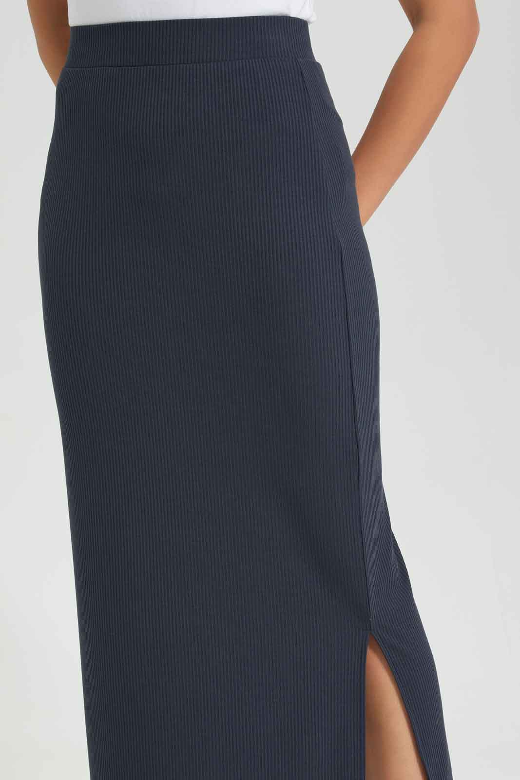 Redtag-Women-Navy-Rib-Column-Skirt-Category:Skirts,-Colour:Navy,-Deals:New-In,-Filter:Women's-Clothing,-New-In-Women-APL,-Non-Sale,-S23A,-Section:Women,-Women-Skirts-Women's-