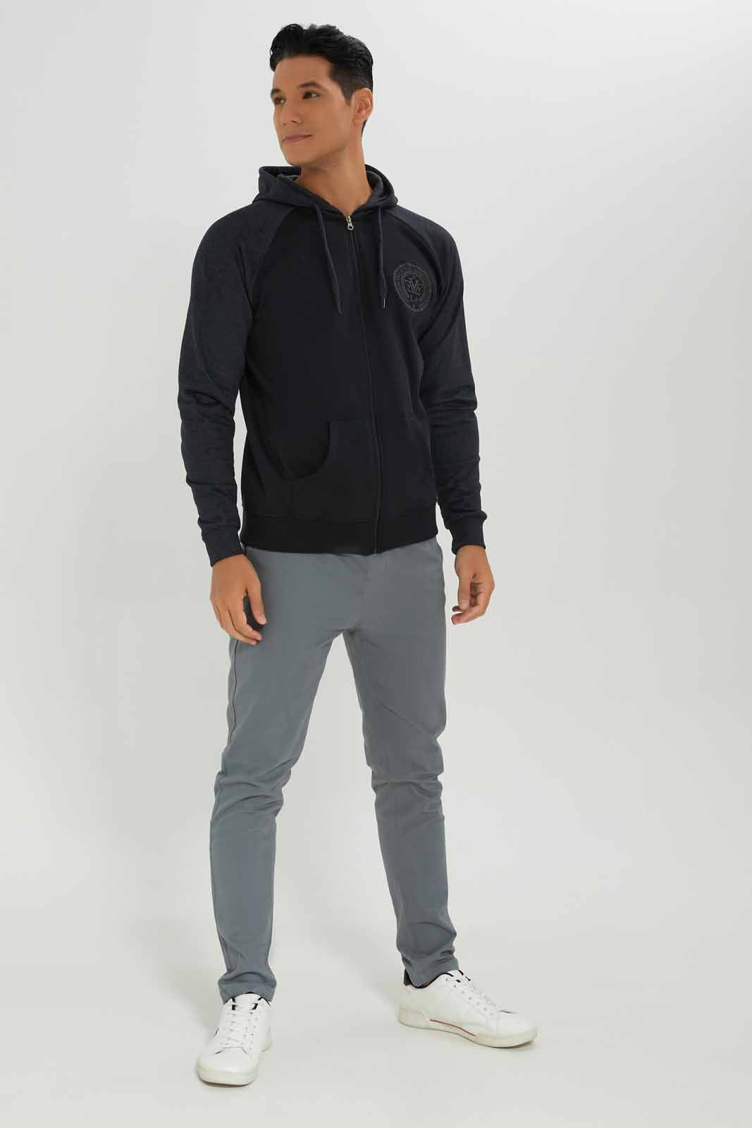 Redtag-Men-Black-/-Charcoal-Reglan-Sleeve-Sweatshirt-Category:Sweatshirts,-Colour:Black,-Deals:New-In,-Dept:Menswear,-Filter:Men's-Clothing,-Men-Sweatshirts,-New-In-Men-APL,-Non-Sale,-S23A,-Section:Men,-TBL-Men's-