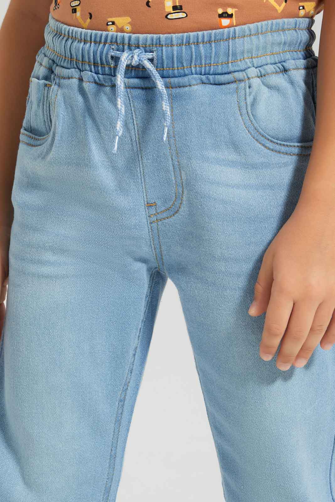 Redtag-Boys-Lightwash-Elasticated-Waist-Jogger-Jean-BOY-Jeans,-Category:Jeans,-Colour:Light-Wash,-Deals:New-In,-Dept:Boys,-Filter:Boys-(2-to-8-Yrs),-FIT-WALL-(FTW),-New-In-BOY-APL,-Non-Sale,-S23A,-Section:Boys-(0-to-14Yrs)-Boys-2 to 8 Years