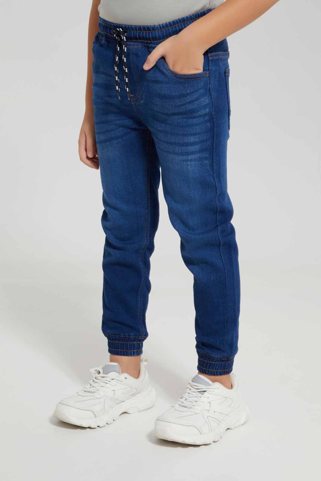 Redtag-Boys-Midwash-Elasticated-Waist-Jogger-Jean-BOY-Jeans,-Category:Jeans,-Colour:Blue,-Deals:New-In,-Dept:Boys,-Filter:Boys-(2-to-8-Yrs),-FIT-WALL-(FTW),-New-In-BOY-APL,-Non-Sale,-S23A,-Section:Boys-(0-to-14Yrs)-Boys-2 to 8 Years