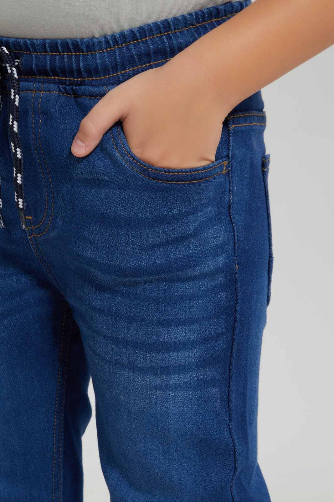 Redtag-Boys-Midwash-Elasticated-Waist-Jogger-Jean-BOY-Jeans,-Category:Jeans,-Colour:Blue,-Deals:New-In,-Dept:Boys,-Filter:Boys-(2-to-8-Yrs),-FIT-WALL-(FTW),-New-In-BOY-APL,-Non-Sale,-S23A,-Section:Boys-(0-to-14Yrs)-Boys-2 to 8 Years