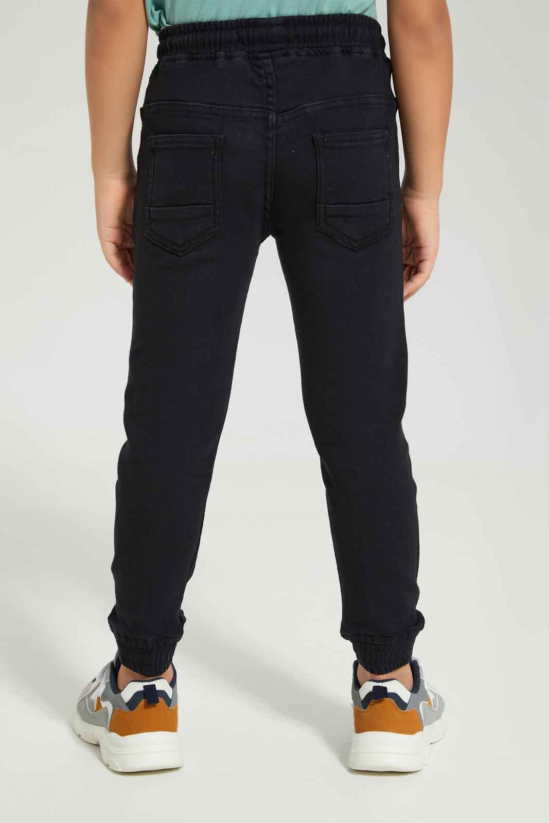 Redtag-Boys-Black-Elasticated-Waist-Jogger-Jean-BOY-Jeans,-Category:Jeans,-Colour:Black,-Deals:New-In,-Dept:Boys,-Filter:Boys-(2-to-8-Yrs),-FIT-WALL-(FTW),-New-In-BOY-APL,-Non-Sale,-S23A,-Section:Boys-(0-to-14Yrs)-Boys-2 to 8 Years