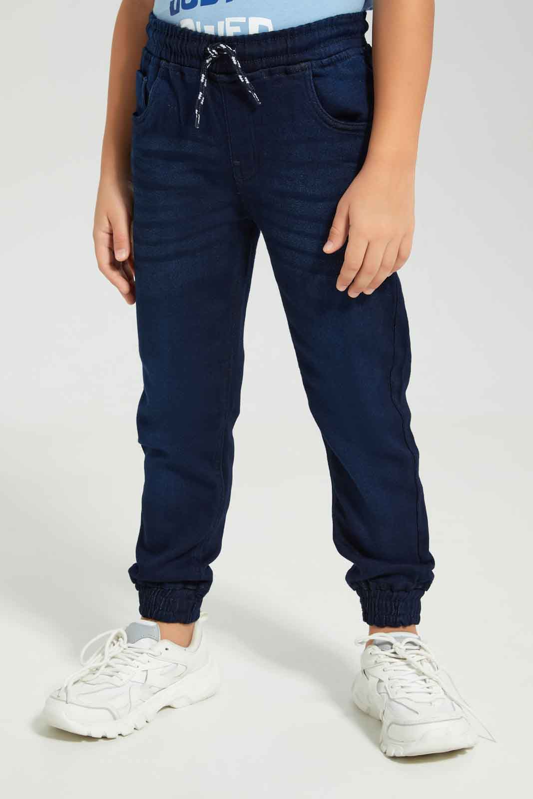 Redtag-Boys-Darkwash-Elasticated-Waist-Jogger-Jean-BOY-Jeans,-Category:Jeans,-Colour:Dark-Wash,-Deals:New-In,-Dept:Boys,-Filter:Boys-(2-to-8-Yrs),-FIT-WALL-(FTW),-New-In-BOY-APL,-Non-Sale,-S23A,-Section:Boys-(0-to-14Yrs)-Boys-2 to 8 Years