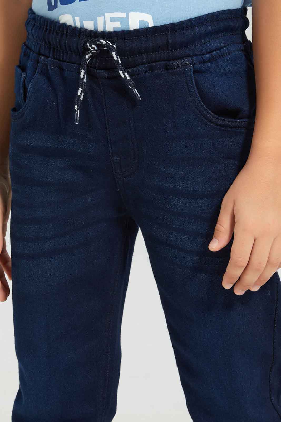 Redtag-Boys-Darkwash-Elasticated-Waist-Jogger-Jean-BOY-Jeans,-Category:Jeans,-Colour:Dark-Wash,-Deals:New-In,-Dept:Boys,-Filter:Boys-(2-to-8-Yrs),-FIT-WALL-(FTW),-New-In-BOY-APL,-Non-Sale,-S23A,-Section:Boys-(0-to-14Yrs)-Boys-2 to 8 Years