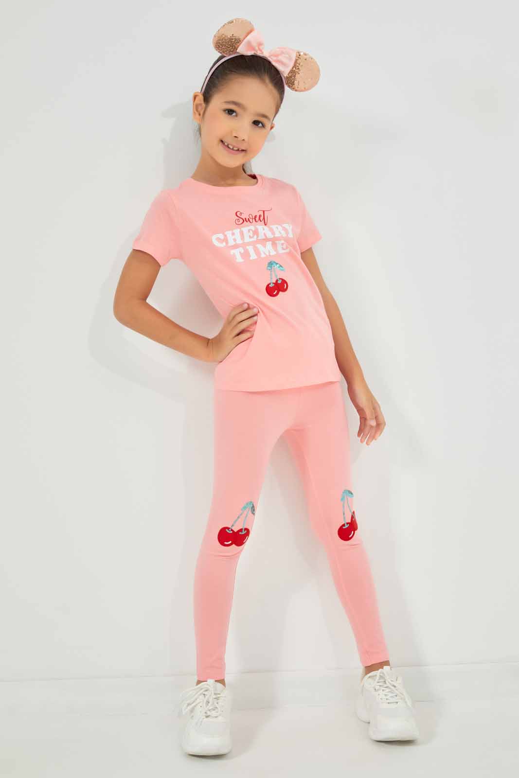 Redtag-Girls-Legging---Knee-Placement-Flower-Light-Pink-Category:Leggings,-Colour:Apricot,-Deals:New-In,-Dept:Girls,-Filter:Girls-(2-to-8-Yrs),-GIR-Leggings,-New-In-GIR-APL,-Non-Sale,-Section:Girls-(0-to-14Yrs),-TBL,-W22A-Girls-2 to 8 Years
