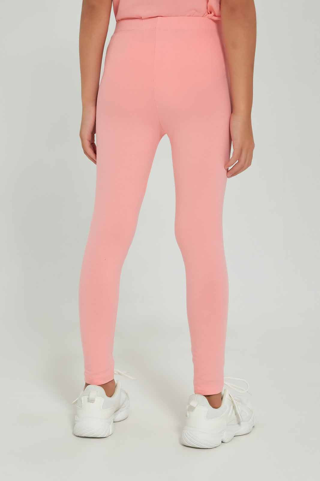 Redtag-Girls-Legging---Knee-Placement-Flower-Light-Pink-Category:Leggings,-Colour:Apricot,-Deals:New-In,-Dept:Girls,-Filter:Girls-(2-to-8-Yrs),-GIR-Leggings,-New-In-GIR-APL,-Non-Sale,-Section:Girls-(0-to-14Yrs),-TBL,-W22A-Girls-2 to 8 Years