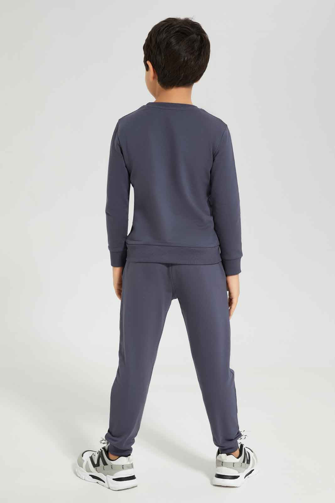 Redtag-Boys-Dark-Grey-Printed-Crew-Neck-Jogsuit-BOY-Jog-Sets,-Category:Jog-Sets,-Colour:Charcoal,-Deals:New-In,-Dept:Boys,-Filter:Boys-(2-to-8-Yrs),-New-In-BOY-APL,-Non-Sale,-S23A,-Section:Boys-(0-to-14Yrs)-Boys-2 to 8 Years
