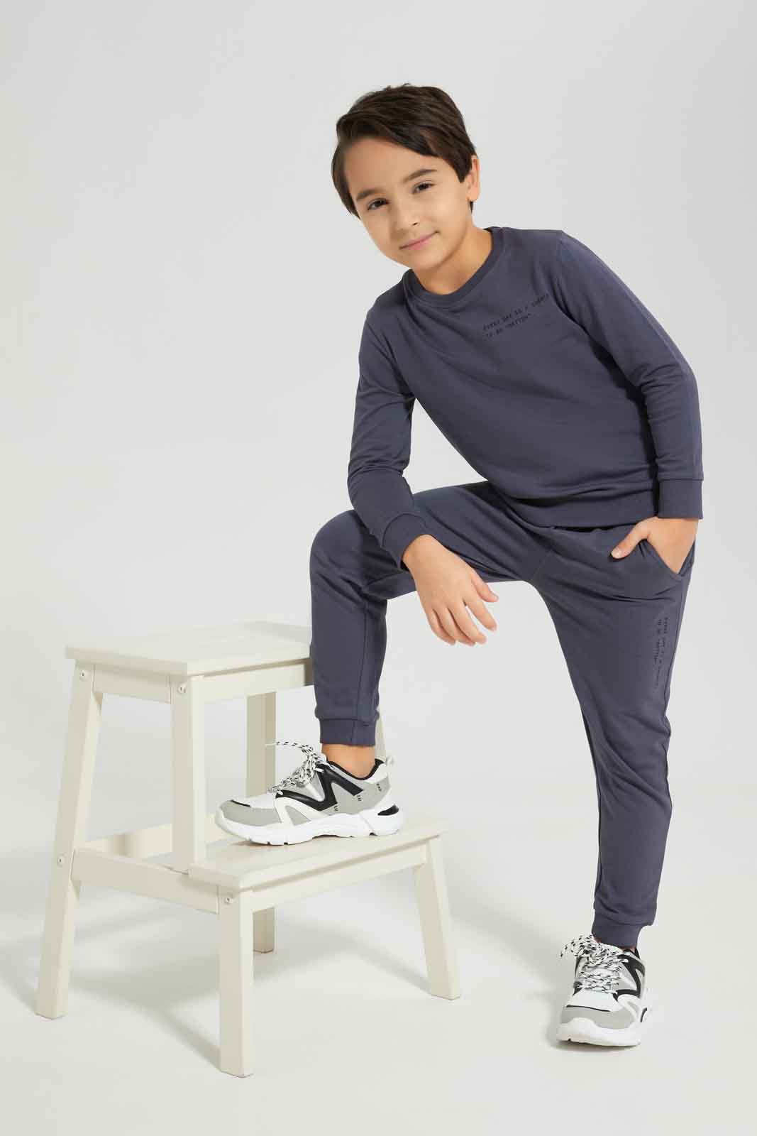 Redtag-Boys-Dark-Grey-Printed-Crew-Neck-Jogsuit-BOY-Jog-Sets,-Category:Jog-Sets,-Colour:Charcoal,-Deals:New-In,-Dept:Boys,-Filter:Boys-(2-to-8-Yrs),-New-In-BOY-APL,-Non-Sale,-S23A,-Section:Boys-(0-to-14Yrs)-Boys-2 to 8 Years