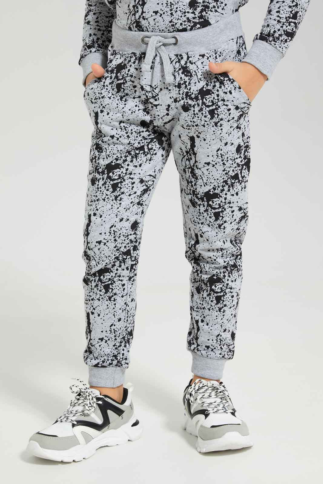 Redtag-Boys-Grey-Splat-Print-Crew-Neck-Jogsuit-BOY-Jog-Sets,-Category:Jog-Sets,-Colour:Grey,-Deals:New-In,-Dept:Boys,-Filter:Boys-(2-to-8-Yrs),-New-In-BOY-APL,-Non-Sale,-S23A,-Section:Boys-(0-to-14Yrs)-Boys-2 to 8 Years