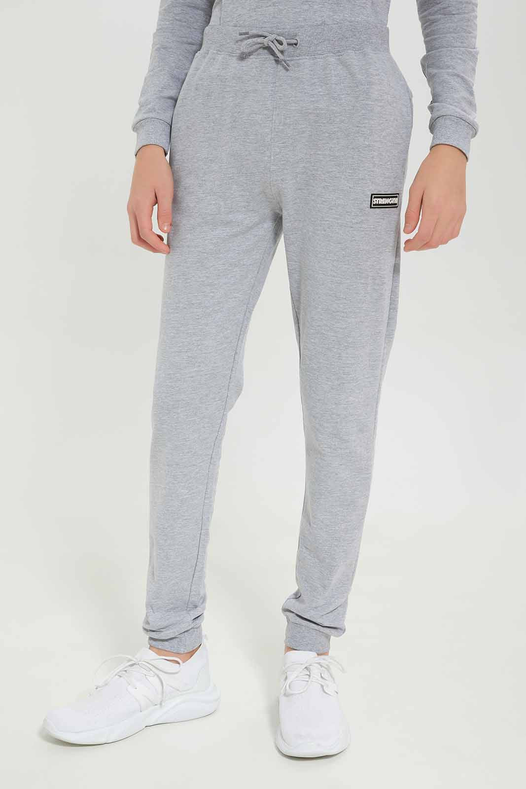 Redtag-Boys-Grey-Mel-Lounge-Wear-Active-Pants-BSR-Joggers,-Category:Joggers,-Colour:Grey,-Deals:New-In,-Dept:Boys,-Filter:Senior-Boys-(8-to-14-Yrs),-New-In-BSR-APL,-Non-Sale,-S23A,-Section:Boys-(0-to-14Yrs)-Senior-Boys-9 to 14 Years
