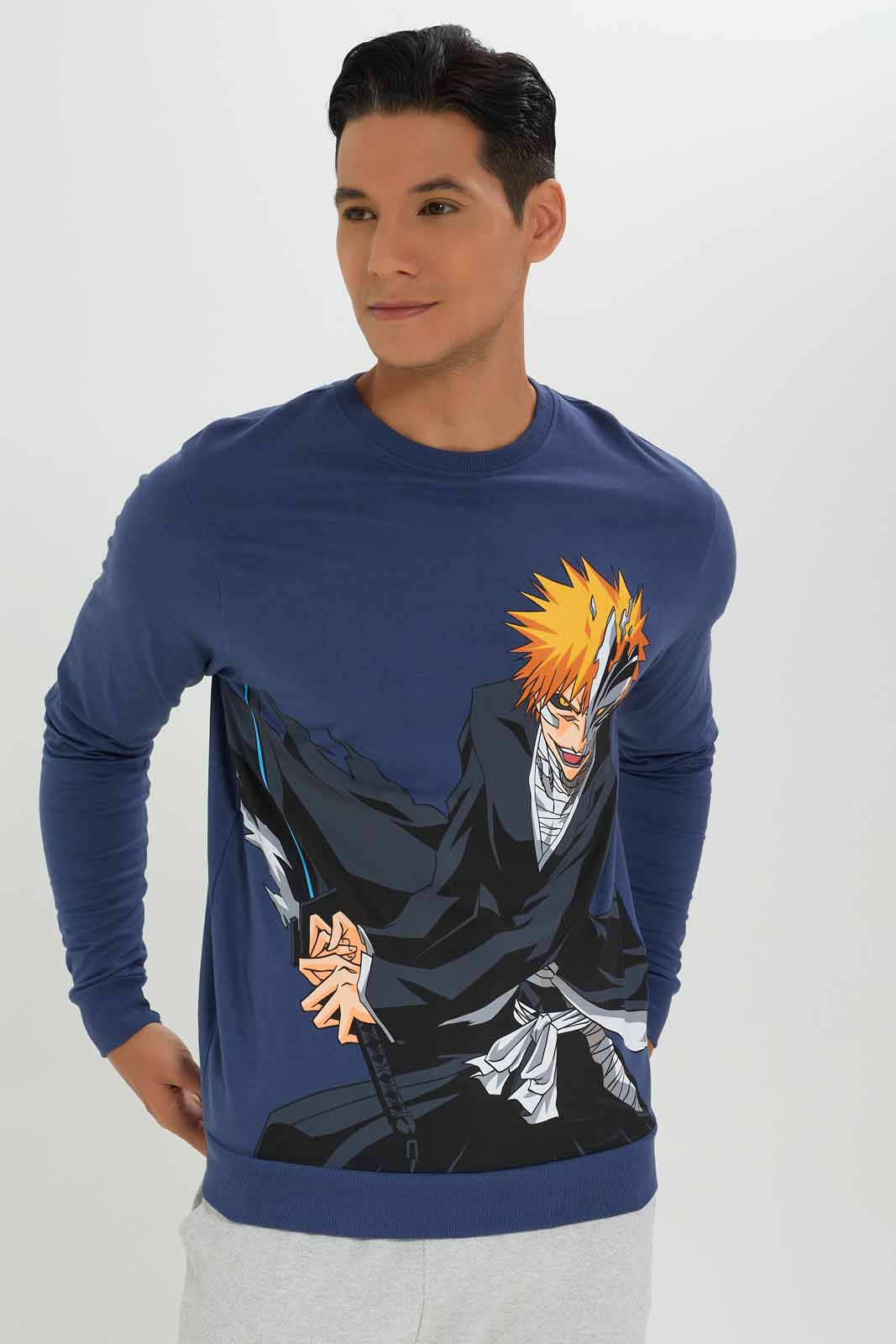 Redtag-Men-Blue-Bleach-Anime-Sweatshirt-Category:Sweatshirts,-Colour:Blue,-Deals:New-In,-Dept:Menswear,-Filter:Men's-Clothing,-Men-Sweatshirts,-New-In-Men-APL,-Non-Sale,-S23A,-Section:Men,-TBL-Men's-
