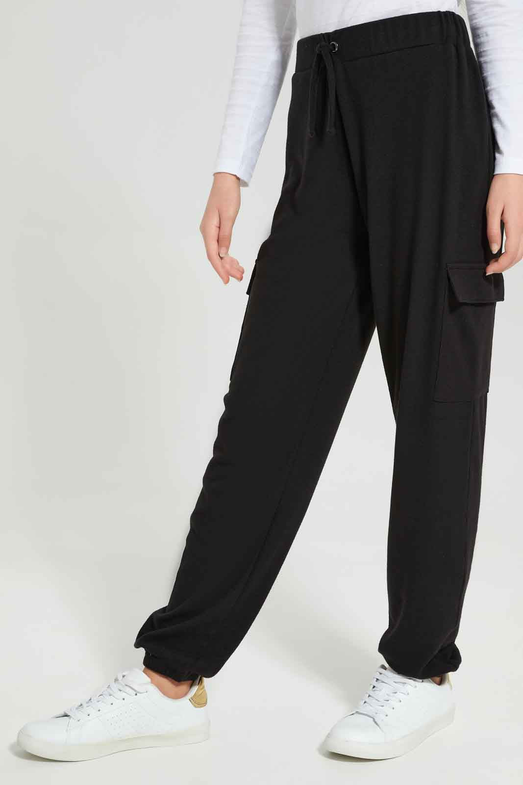Redtag-Girls-Black-Cargo-Pocket-Pants-(blank),-BTS,-Category:Trousers,-Colour:Black,-Deals:New-In,-Dept:Girls,-Filter:Senior-Girls-(8-to-14-Yrs),-GSR-Trousers,-New-In-GSR-APL,-Non-Sale,-Section:Girls-(0-to-14Yrs),-W22B-Senior-Girls-9 to 14 Years