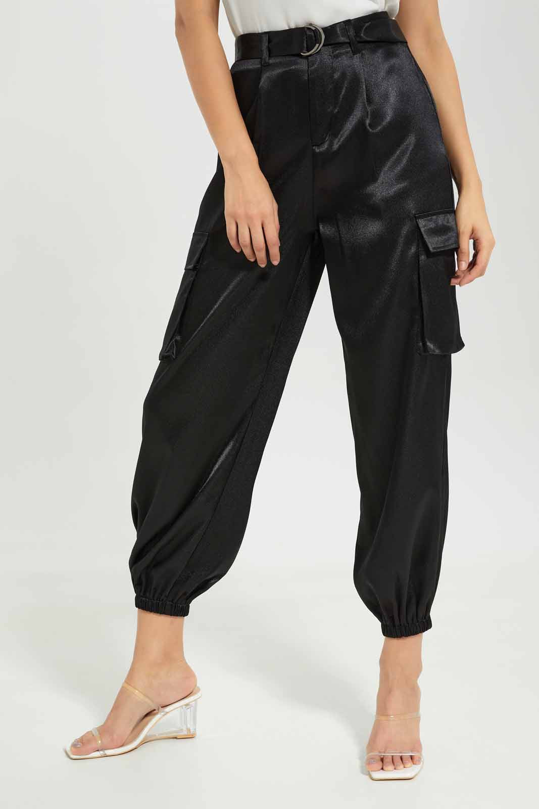 Redtag-Women-Black-Cargo-Trouser-Category:Trousers,-Colour:Black,-Deals:New-In,-Dept:Ladieswear,-Filter:Women's-Clothing,-New-In-Women-APL,-Non-Sale,-S23A,-Section:Women,-Women-Trousers-Women's-