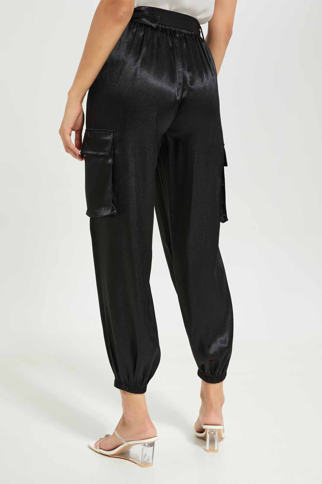 Redtag-Women-Black-Cargo-Trouser-Category:Trousers,-Colour:Black,-Deals:New-In,-Dept:Ladieswear,-Filter:Women's-Clothing,-New-In-Women-APL,-Non-Sale,-S23A,-Section:Women,-Women-Trousers-Women's-