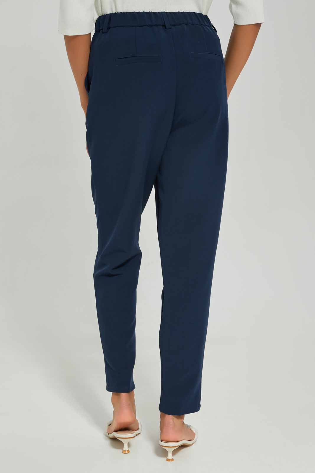Redtag-Women-Navy-Elasticated-Waistband-Trouser-Category:Trousers,-Colour:Navy,-Deals:New-In,-Dept:Ladieswear,-Filter:Women's-Clothing,-New-In-Women-APL,-Non-Sale,-S23A,-Section:Women,-Women-Trousers-Women's-