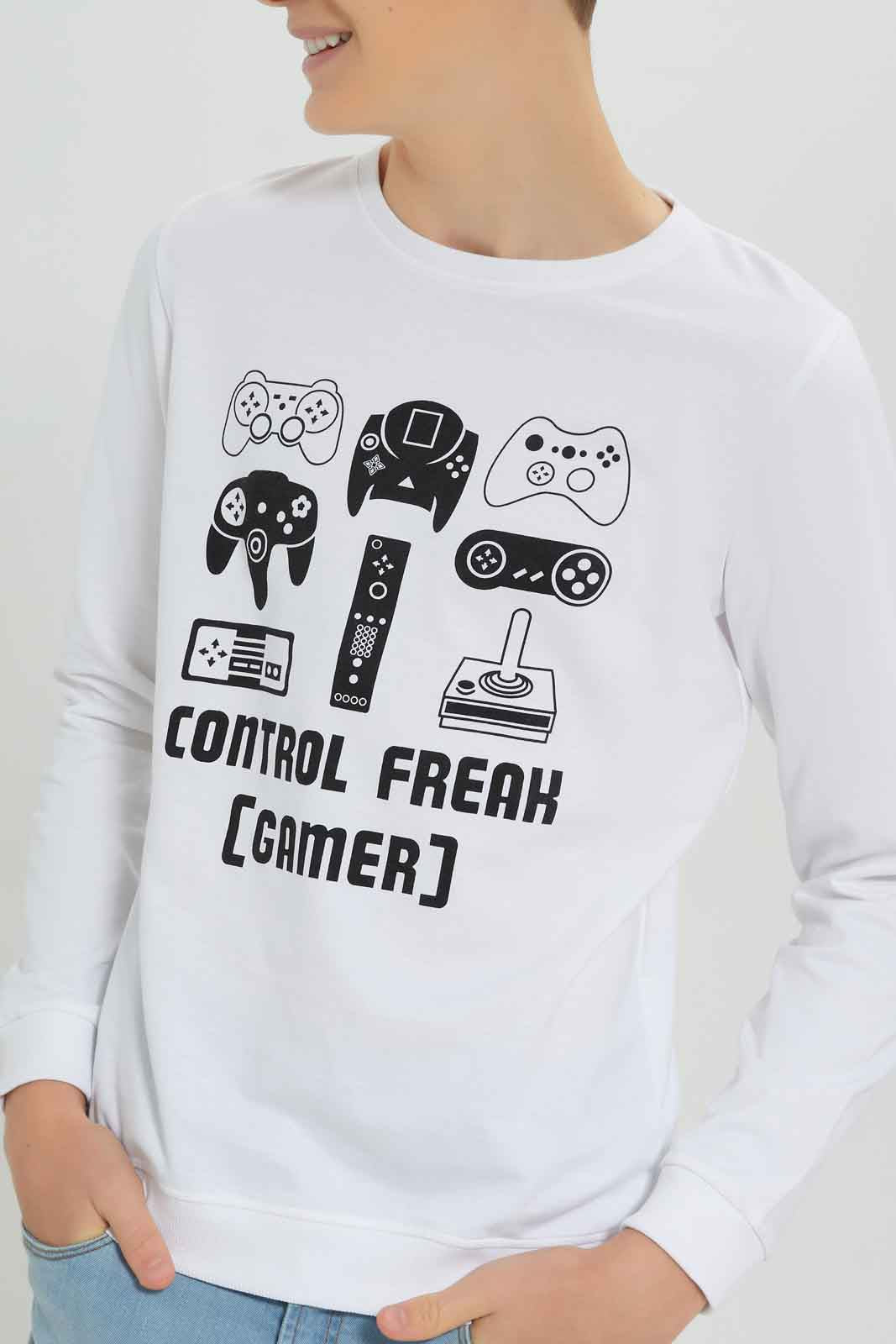 Redtag-Boys-White-Gaming-Long-Sleeve-Graphic-Sweat-Tee-BSR-Sweatshirts,-Category:Sweatshirts,-Colour:White,-Deals:New-In,-Dept:Boys,-Filter:Senior-Boys-(8-to-14-Yrs),-New-In-BSR-APL,-Non-Sale,-S23A,-Section:Boys-(0-to-14Yrs),-TBL-Senior-Boys-9 to 14 Years