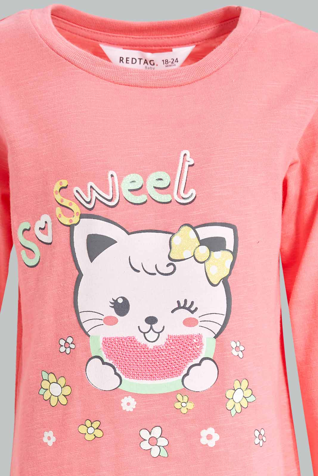 Redtag-Girls-Pink-Animal-Print-Tee-Category:T-Shirts,-Colour:Apricot,-Deals:New-In,-Dept:Girls,-Filter:Infant-Girls-(3-to-24-Mths),-ING-T-Shirts,-New-In-ING-APL,-Non-Sale,-S23A,-Section:Girls-(0-to-14Yrs)-Infant-Girls-