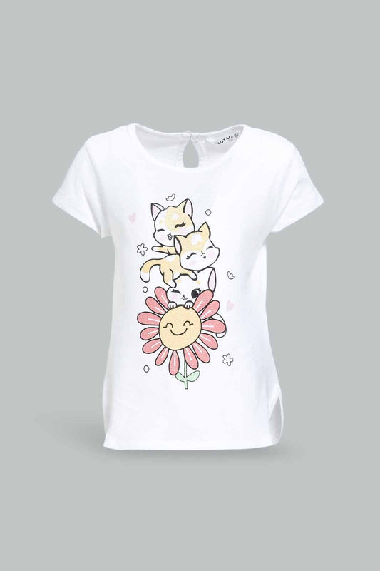 Redtag-Girls-White-Floral-Print-Tee-Category:T-Shirts,-Colour:White,-Deals:New-In,-Dept:Girls,-Filter:Infant-Girls-(3-to-24-Mths),-ING-T-Shirts,-New-In-ING-APL,-Non-Sale,-S23A,-Section:Girls-(0-to-14Yrs)-Infant-Girls-3 to 24 Months