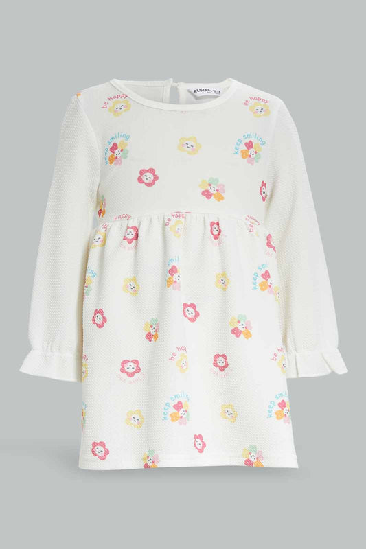 Redtag-Girls-White-Floral-Aop-Dress-Category:Dresses,-Colour:White,-Deals:New-In,-Dept:Girls,-Filter:Infant-Girls-(3-to-24-Mths),-ING-Dresses,-New-In-ING-APL,-Non-Sale,-S23A,-Section:Girls-(0-to-14Yrs)-Infant-Girls-