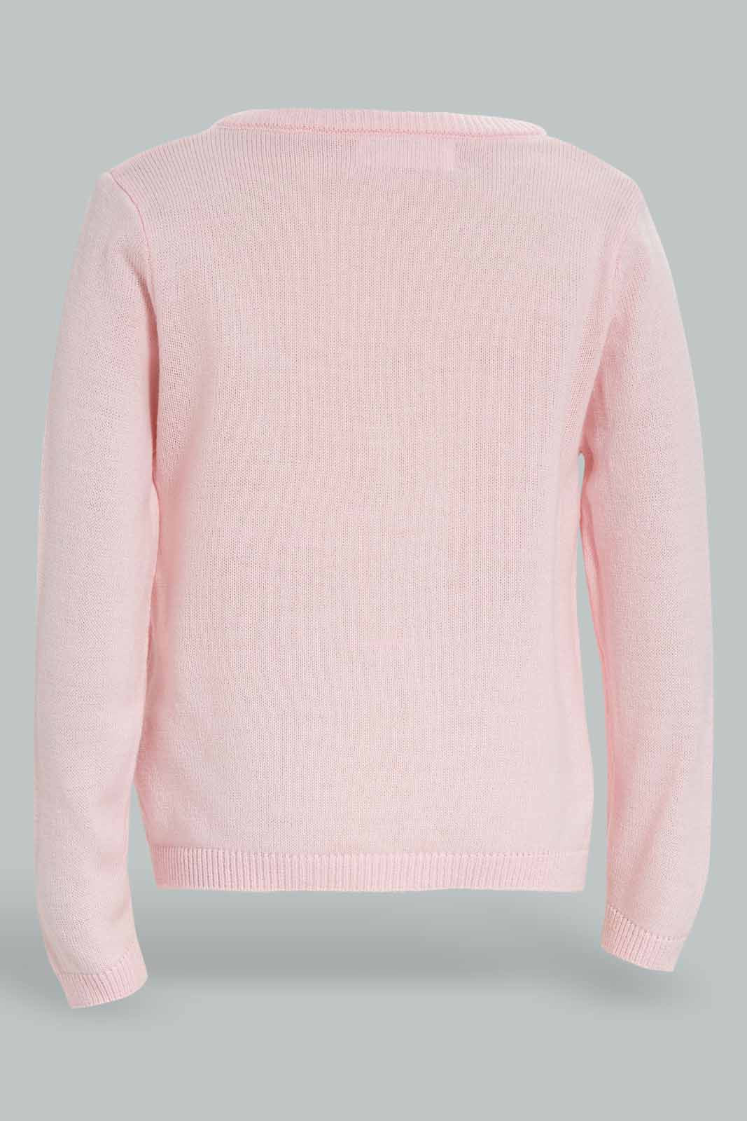 Redtag-Girls-Babypink-Solid-Knit-Cardigan-Category:Cardigans,-Colour:Apricot,-Deals:New-In,-Dept:Girls,-Filter:Infant-Girls-(3-to-24-Mths),-ING-Cardigans,-New-In-ING-APL,-Non-Sale,-S23A,-Section:Girls-(0-to-14Yrs)-Infant-Girls-