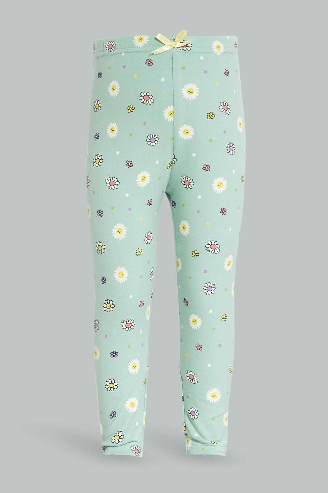 Redtag-Girls-Sage-Knit-Leggings-Category:Leggings,-Colour:Green,-Deals:New-In,-Dept:Girls,-Filter:Infant-Girls-(3-to-24-Mths),-ING-Leggings,-New-In-ING-APL,-Non-Sale,-S23A,-Section:Girls-(0-to-14Yrs)-Infant-Girls-3 to 24 Months