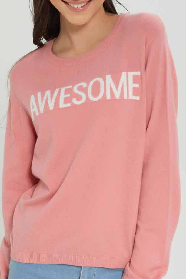 Redtag-Girls-Pink-Basic-Pullover-Category:Pullovers,-Colour:Apricot,-Deals:New-In,-Dept:Girls,-Filter:Senior-Girls-(8-to-14-Yrs),-GSR-Pullovers,-New-In-GSR-APL,-Non-Sale,-S23A,-Section:Girls-(0-to-14Yrs),-TBL-Senior-Girls-9 to 14 Years