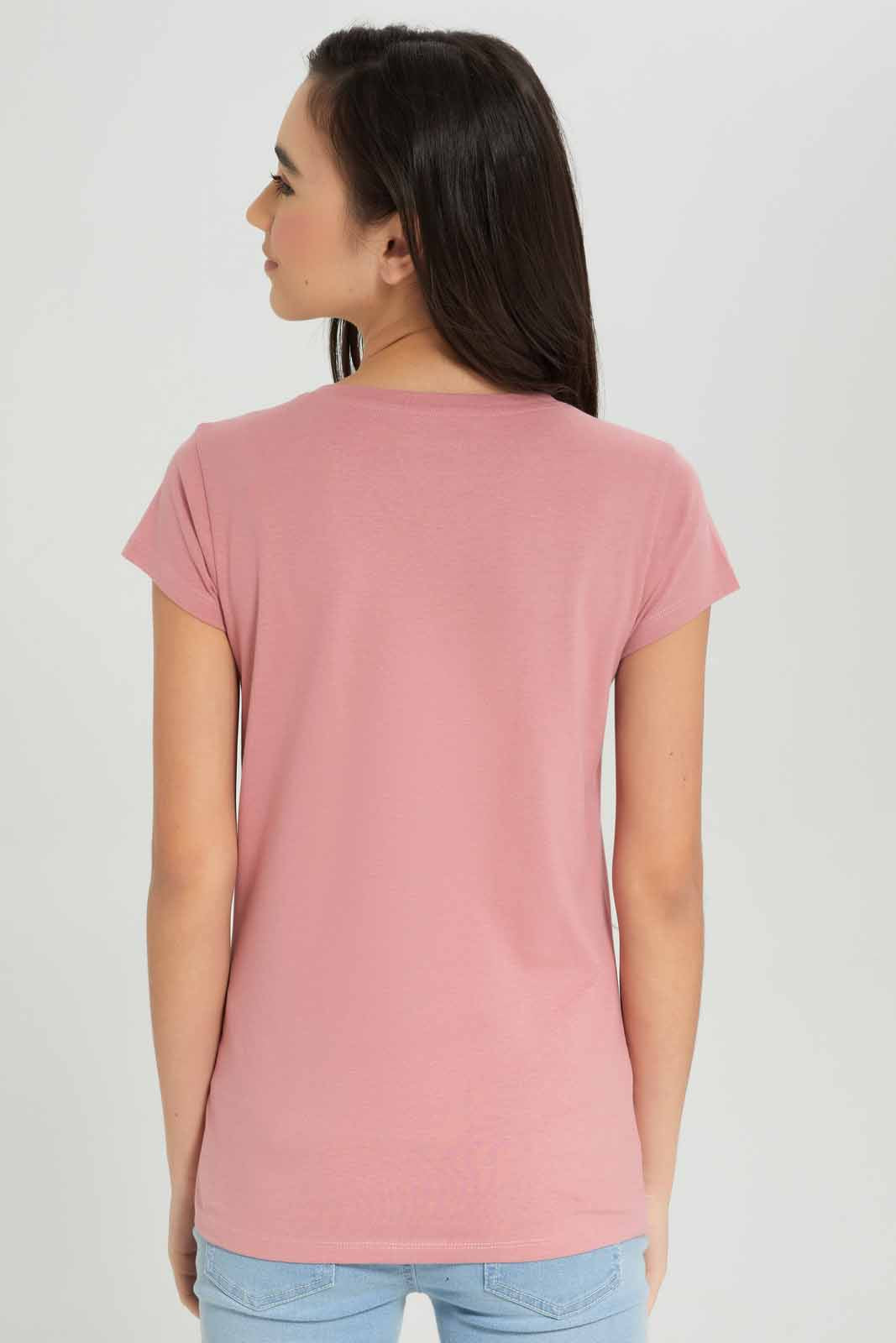 Redtag-Girls-Pale-Pink-S/S-T-Shirt-Category:T-Shirts,-Colour:Apricot,-Deals:New-In,-Dept:Girls,-Filter:Senior-Girls-(8-to-14-Yrs),-GSR-T-Shirts,-New-In-GSR-APL,-Non-Sale,-S23A,-Section:Girls-(0-to-14Yrs),-TBL-Senior-Girls-9 to 14 Years